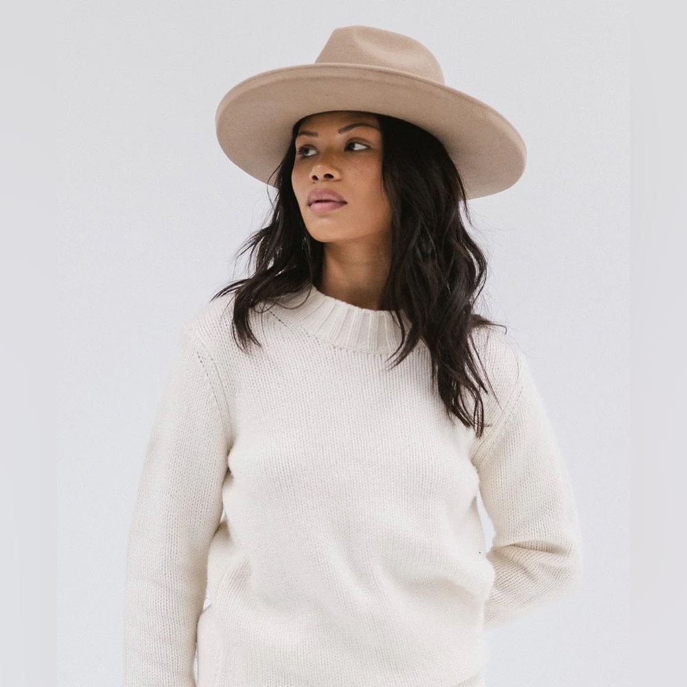 Gigi Pip Maude Pencil Brim Hat - Tan, size M/L 59cm - Picture 3 of 6